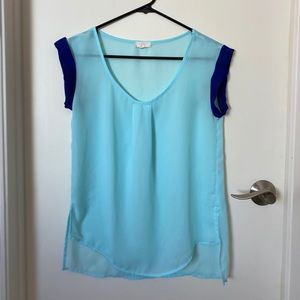 Blue sheer blouse